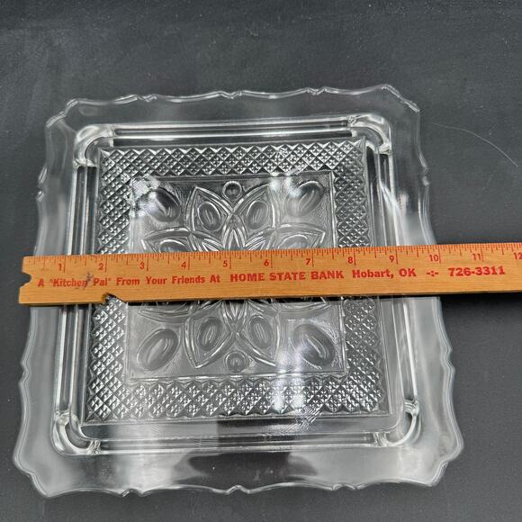 Vintage Square Cake Plate 10" Cape Cod by Imperial Glass Ohio Glassware - Picture 4 of 8